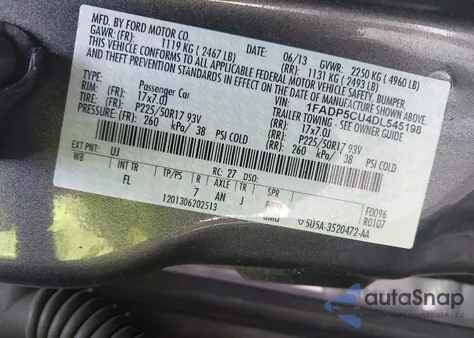 2013 Ford C-Max Energi Sel from USA, damaged, VIN 1FADP5CU4DL545198